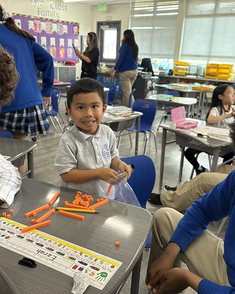 Students learning in the classroom